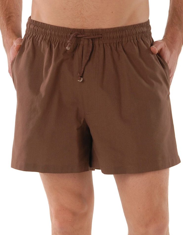 Short toile taille élastiquée (taupe) Short toile taille élastiquée (taupe)