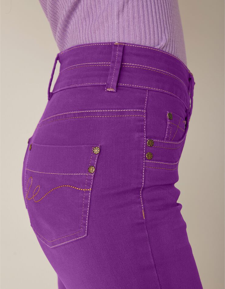 Jean coupe droite stretch couleur (prune) Jean coupe droite stretch couleur (prune)