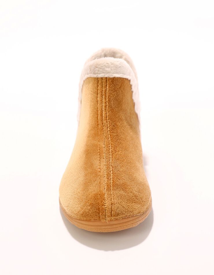 Bottillons en velours - intérieur fourré toucher peluche (beige) Bottillons en velours - intérieur fourré toucher peluche (beige)