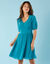 Robe courte Spécial Petites, voile uni (vert canard)