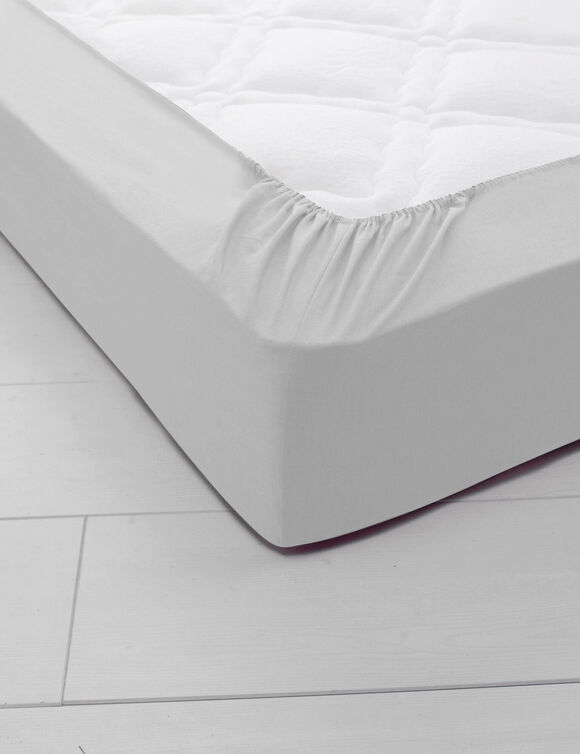 Drap-housse uni jersey bonnet 40 cm (gris perle)