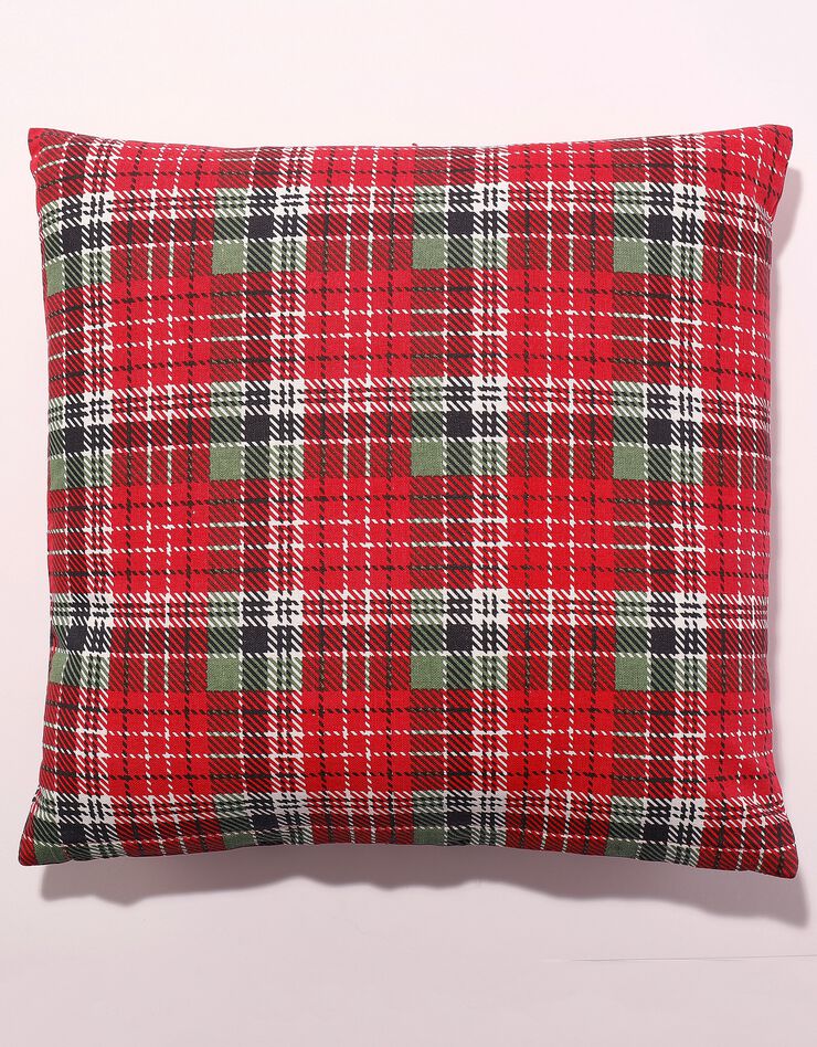 Housse de coussin cerf et motif écossais, déco d'hiver, lot de 2 (rouge / vert) Housse de coussin cerf et motif écossais, déco d'hiver, lot de 2 (rouge / vert)