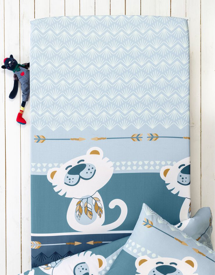 Linge de lit enfant à motifs chats Chaplu 1 personne - coton (bleu)