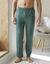 Pantalon pyjama coton uni (vert foncé)