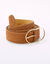 Ceinture boucle coloris doré, croûte de cuir suédé (caramel)