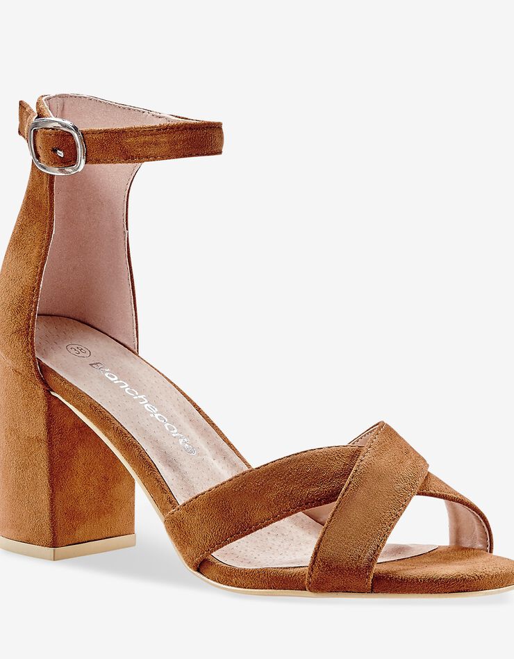 goal Dad be quiet Sandales à talon dessus croisé, beige foncé | Blancheporte