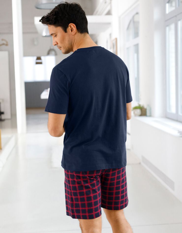 Tee-shirt pyjama manches courtes imprimé bleu marine (marine)