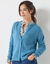 Gilet boutonné, laine et mohair mélangés (bleu glacier)