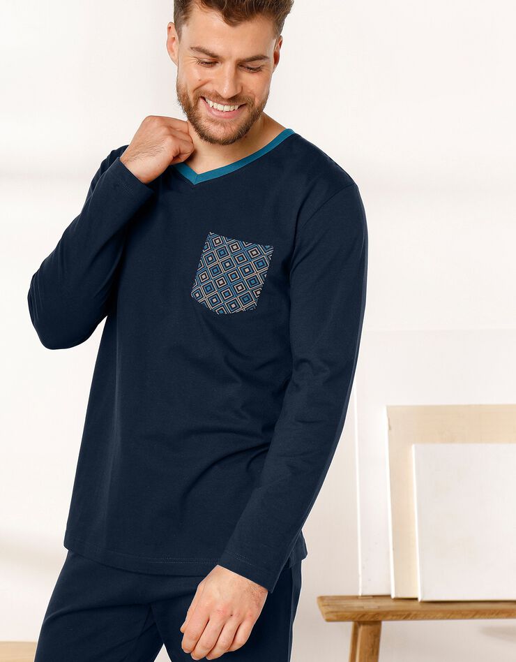 Tee-shirt pyjama marine manches longues (marine) Tee-shirt pyjama marine manches longues (marine)