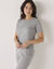 T-shirt thermique col rond - manches courtes (gris chiné)