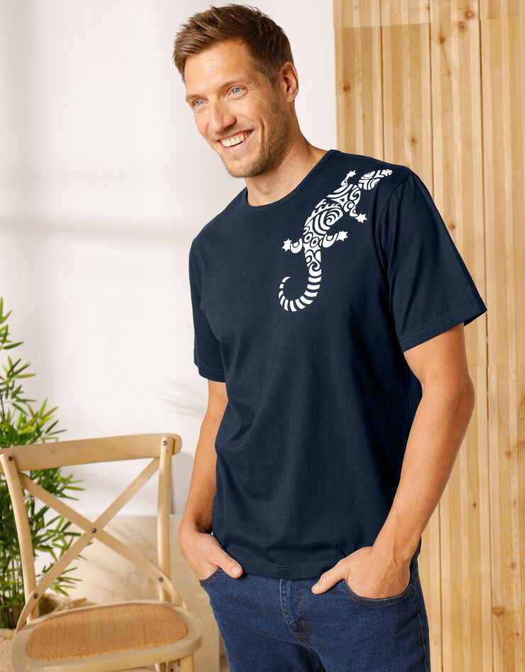 Tee-shirt imprimé tribal (marine) Tee-shirt imprimé tribal (marine)