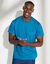T-shirt uni col rond manches courtes - coton biologique (bleu azur)