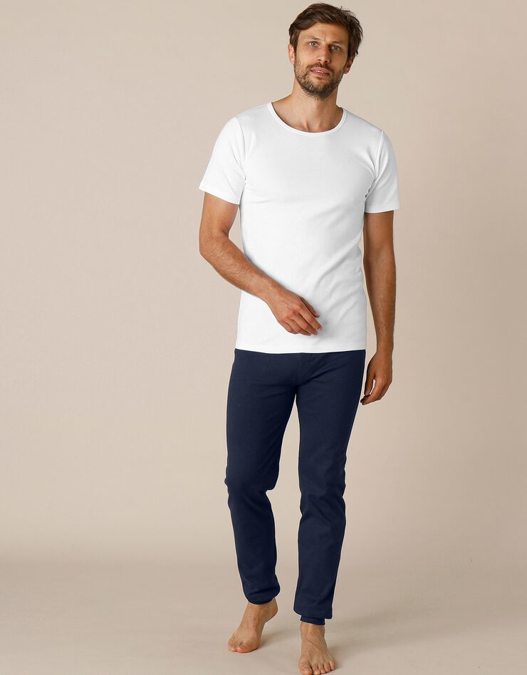 Tee-shirt sous-vêtement homme col rond manches courtes coton - lot de 2 (blanc) Tee-shirt sous-vêtement homme col rond manches courtes coton - lot de 2 (blanc)