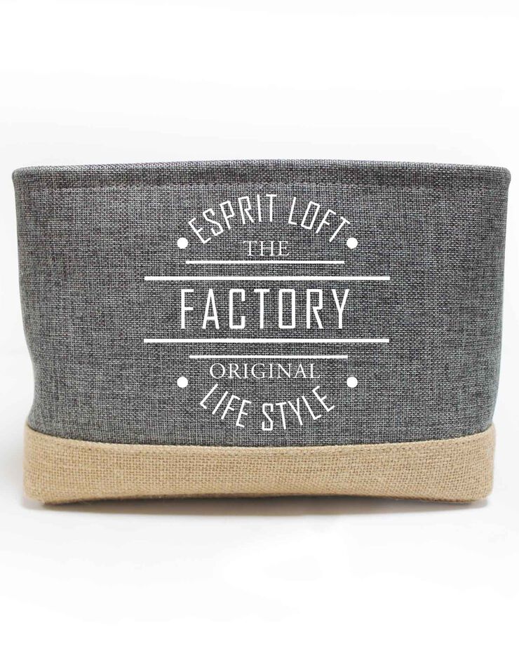 Panier de rangement déco imprimé Lifestyle (gris/jute)