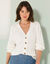 Gilet boutonné, maille perlée (blanc)