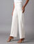 Pantalon large stretch, taille élastiquée (écru)
