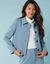 Veste blazer courte unie, Spécial Petites (bleu ardoise)