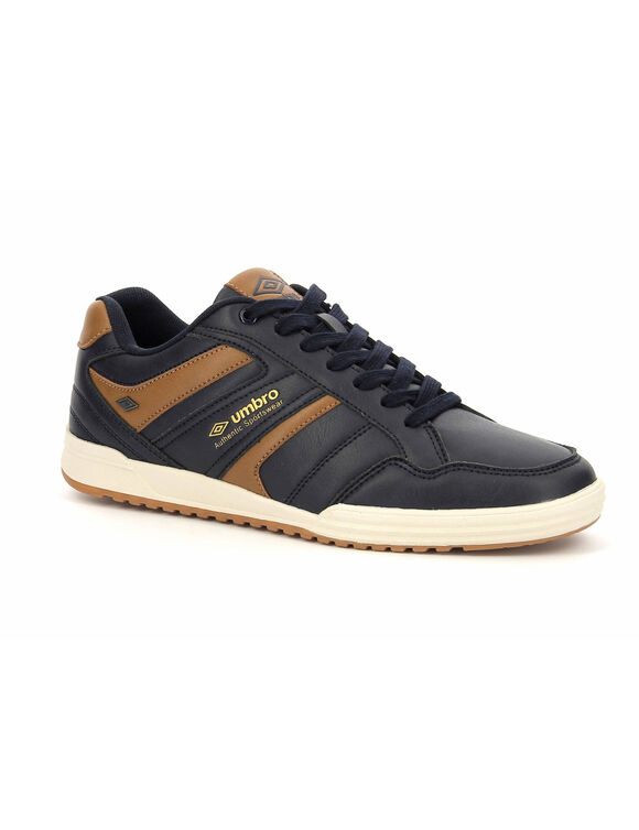 Baskets homme biais contrast&eacute;s Arlo (marine / caramel)