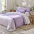Linge de lit Constance en coton imprimé feuilles (parme)