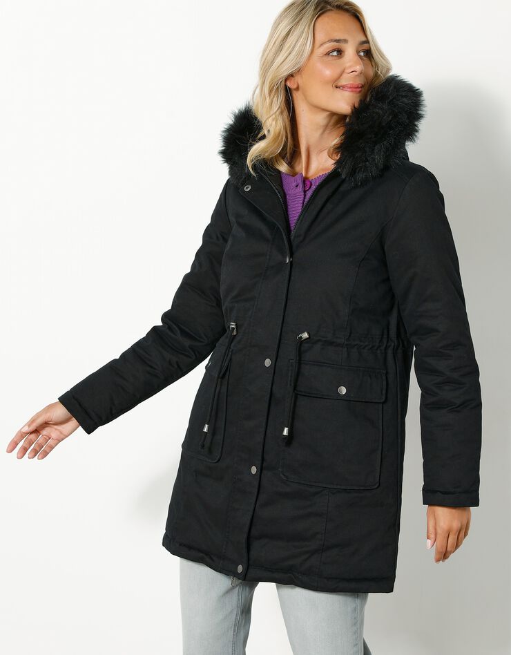 Parka réversible doudoune matelassée déperlante (noir) Parka réversible doudoune matelassée déperlante (noir)