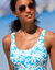 Maillot de bain 1 pièce Linao (turquoise / écru)