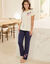 Pantalon pyjama motif floral (marine)