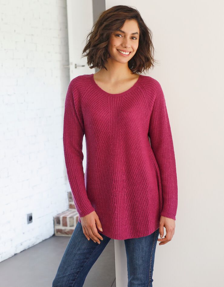 Pull dos lacé toucher mohair (violine) Pull dos lacé toucher mohair (violine)