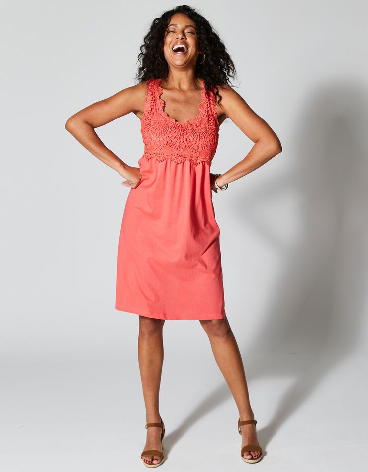 Robe plastron macramé (rose)