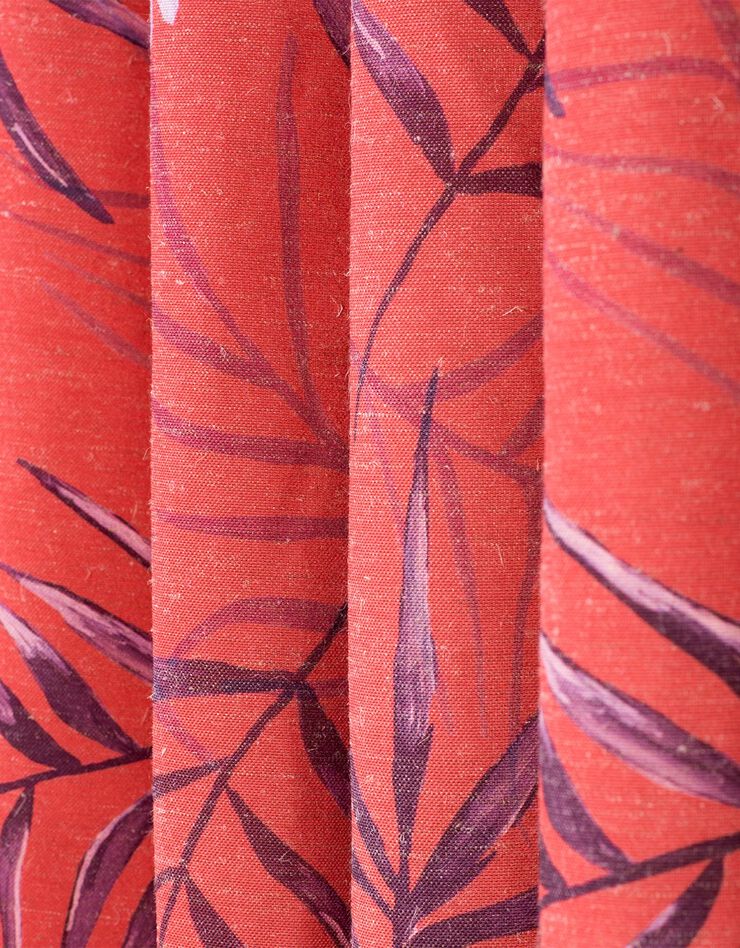 Rideau à œillets imprimé feuillage indonésie (rouge)