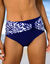 Bas de maillot de bain taille haute uni - effet drapé (marine)