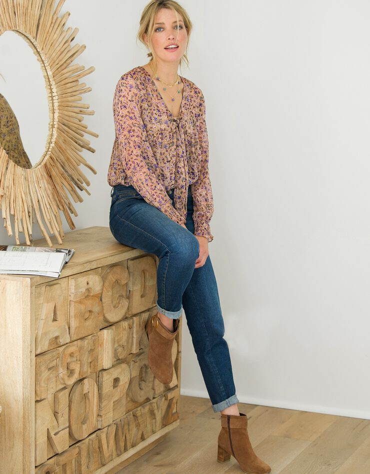 Blouse lavallière imprimée (havane) Blouse lavallière imprimée (havane)