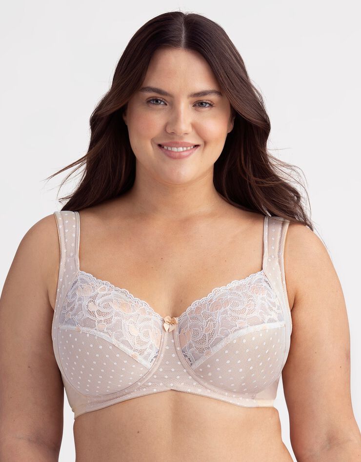 Soutien-gorge dentelle et plumetis - avec armatures (beige) Soutien-gorge dentelle et plumetis - avec armatures (beige)