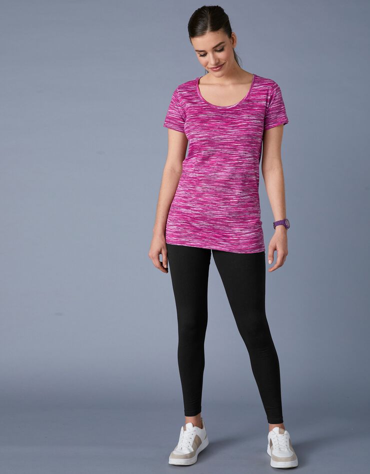 Tee-shirt chiné manches courtes en coton bio, éco-responsable (violine chiné) Tee-shirt chiné manches courtes en coton bio, éco-responsable (violine chiné)