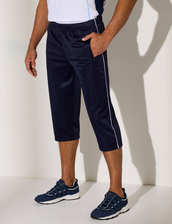 Pantacourt sport microfibre intérieur gratté (marine)