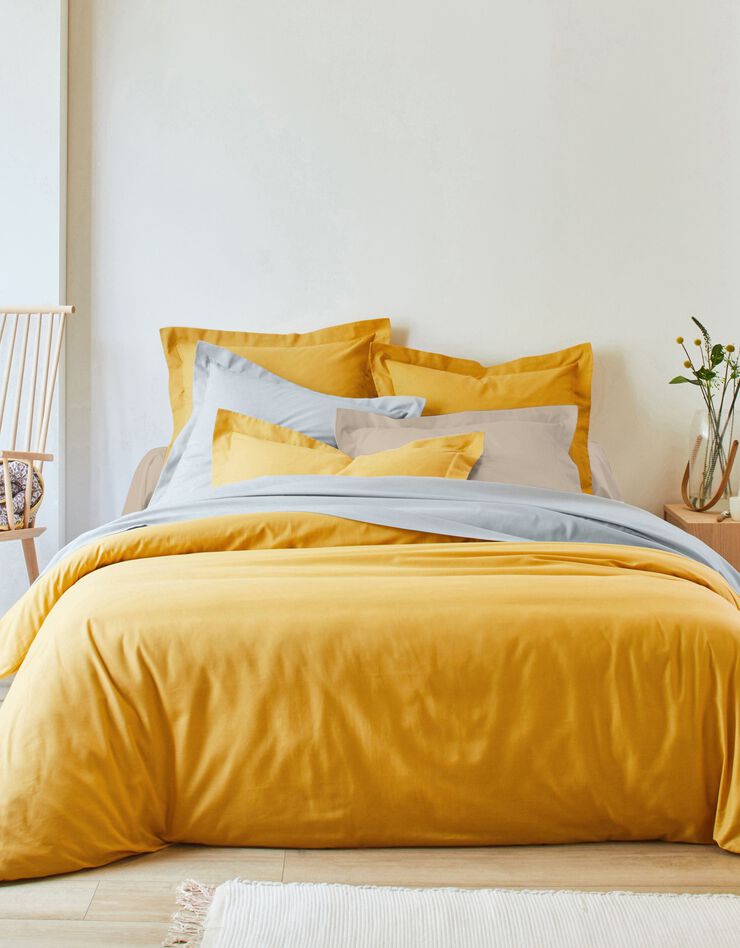 Linge de lit uni polycoton (sable)