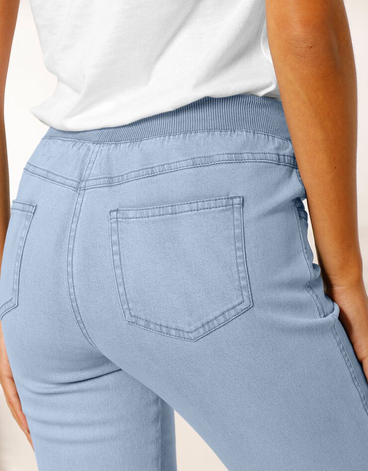 Jean "droit" ultra confort taille élastiquée (bleached)