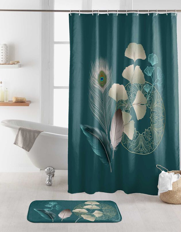 Rideau de douche imprimé Ginkoblue (imprimé)