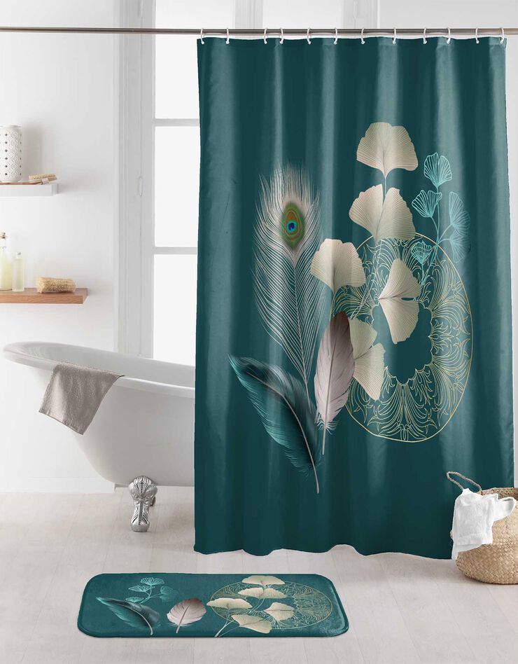 Rideau de douche imprimé Ginkoblue (imprimé)