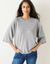Pull loose manches coudes, toucher doux (gris chiné)