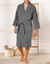 Peignoir mixte adulte col kimono éponge bouclette  (anthracite)