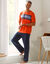 Pantalon pyjama uni coton piping contrasté (marine)
