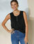Débardeur à plastron macramé (noir)