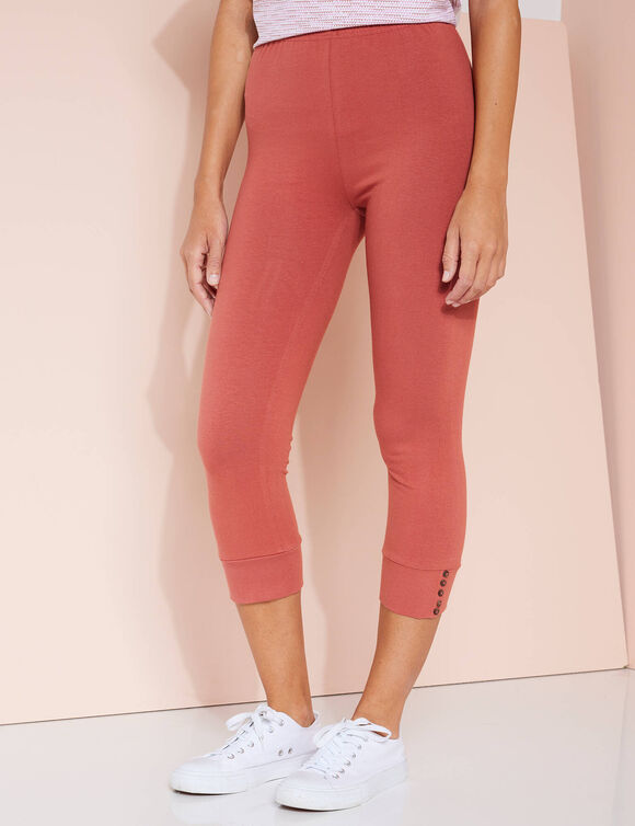 Legging 3/4, bas boutonné (terracotta)