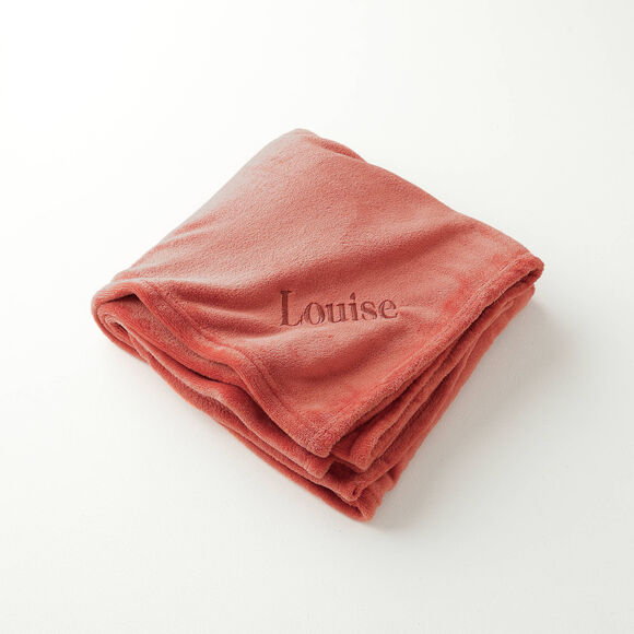 Plaid polaire personnalisable, toucher peluche (terracotta)
