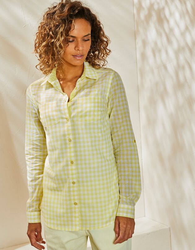 Chemisier vichy, coton (jaune / blanc)