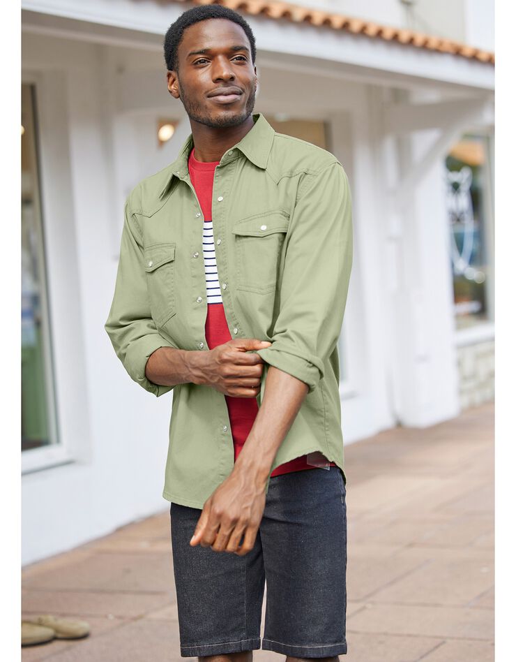 Chemise jean "western" (kaki) Chemise jean "western" (kaki)