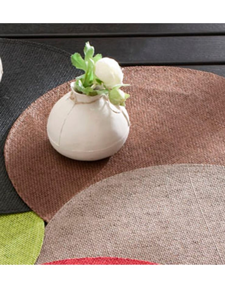 Set de table rond bambou - Lot de 4 (taupe) Set de table rond bambou - Lot de 4 (taupe)