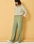 Chemise oversize rayée (blanc / vert)