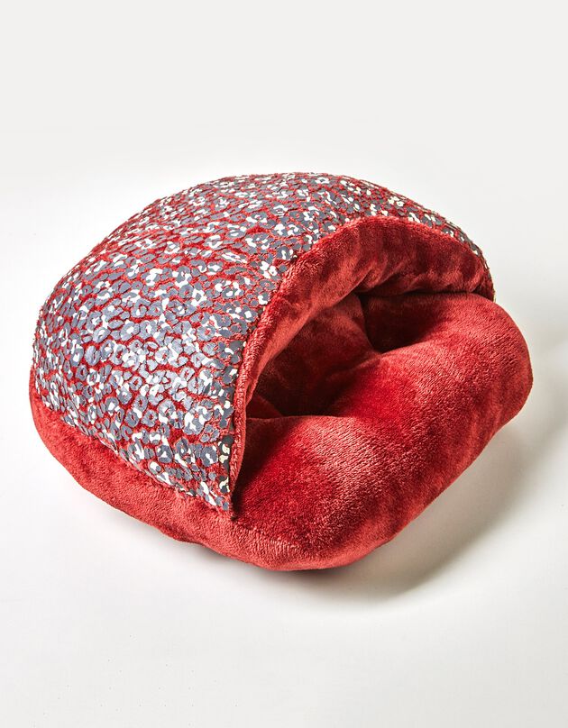 Chausson double pied flanelle motif léopard (imprimé)