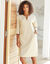 Robe forme housse unie, mélange coton-lin  (sable)